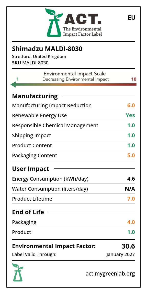 Shimadzu MALDI Act Label